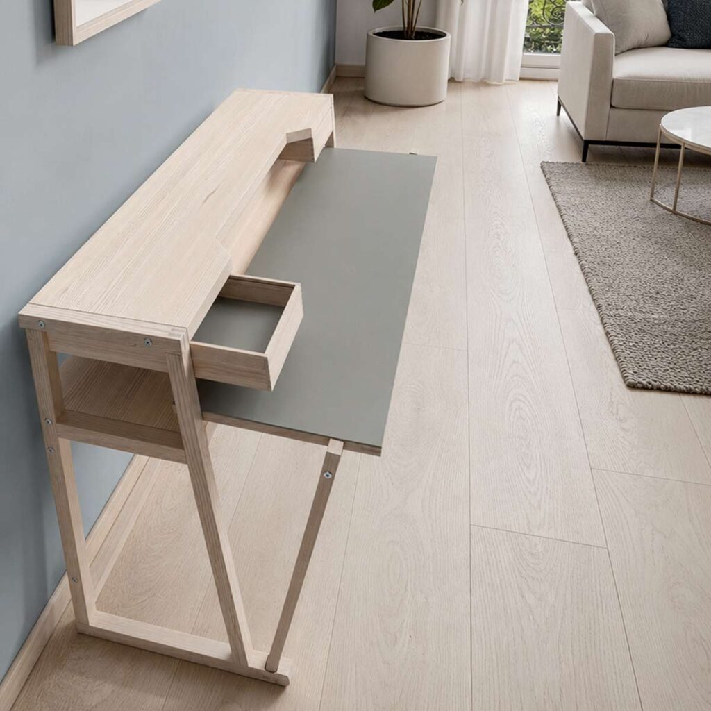 Ausklappbarer Schreibtisch Urban Desk Esche Wohnzimmer