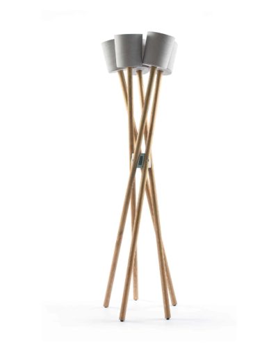 plant stand with grey concrete pots