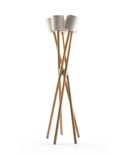 plant stand with white concrete pots