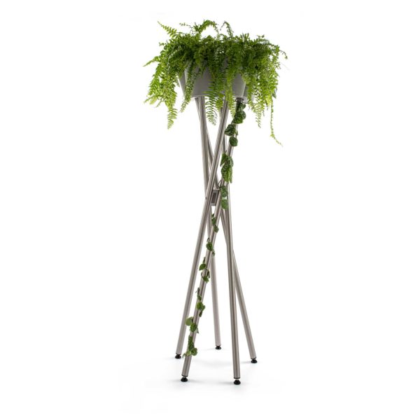 plant stand with home plants