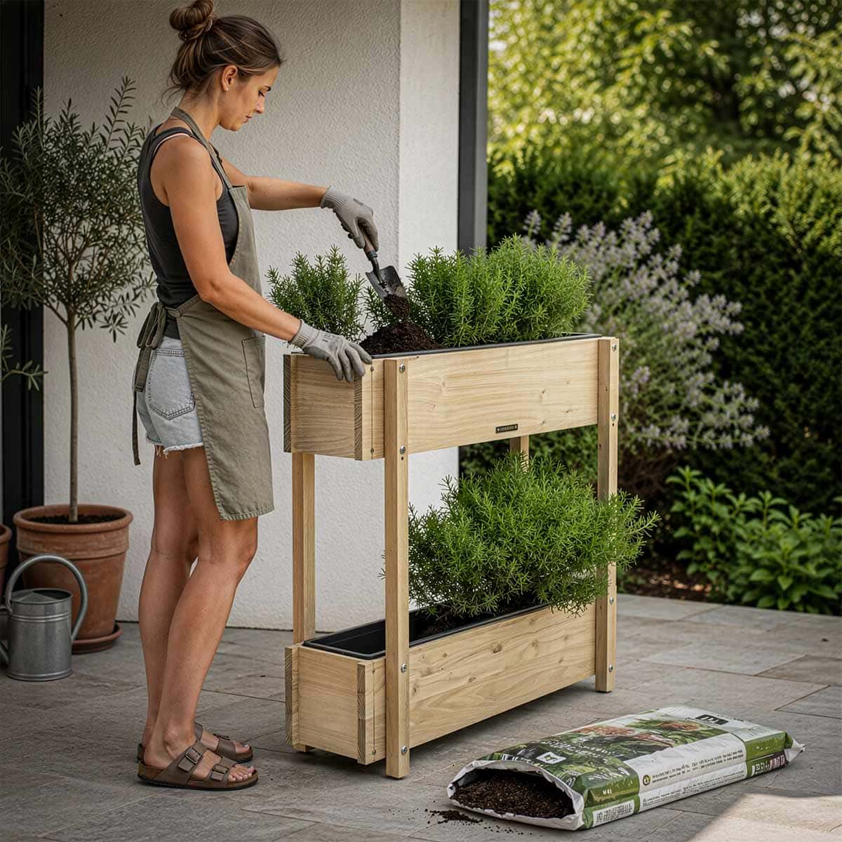 Standkasten Aus Robinie Zwei Ebenen