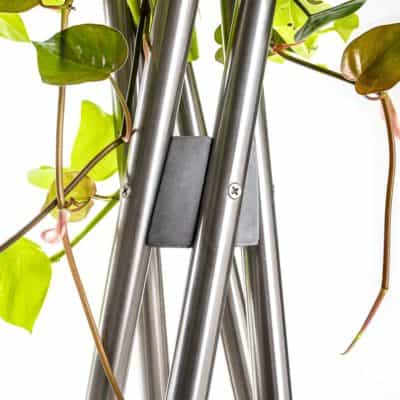 plant stand stainless steel and concrete
